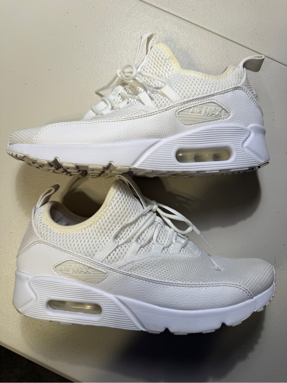 Nike Air Max 90 EZ Triple White Slip On Sneakers Shoes AO1520-100 Womens 8.5